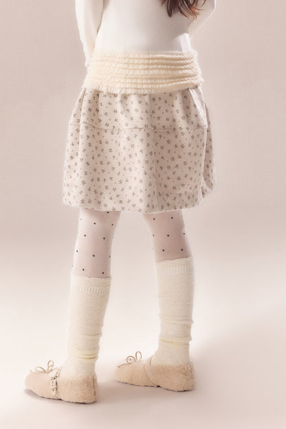 All-Over Floral Print Elastic Waist A-Line Skirt