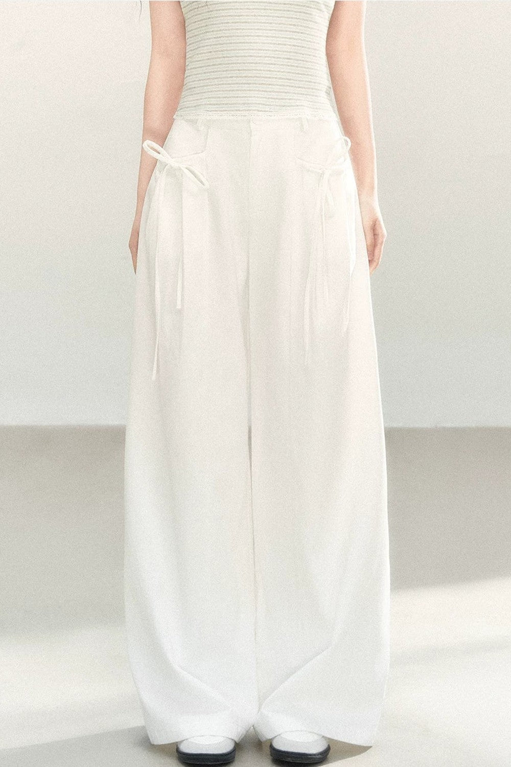 Pantalons à jambes larges avec nœud