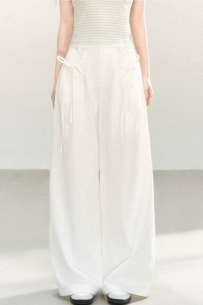 Pantalons à jambes larges avec nœud