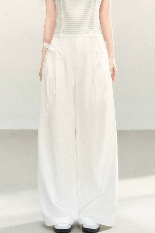 Pantalons à jambes larges avec nœud