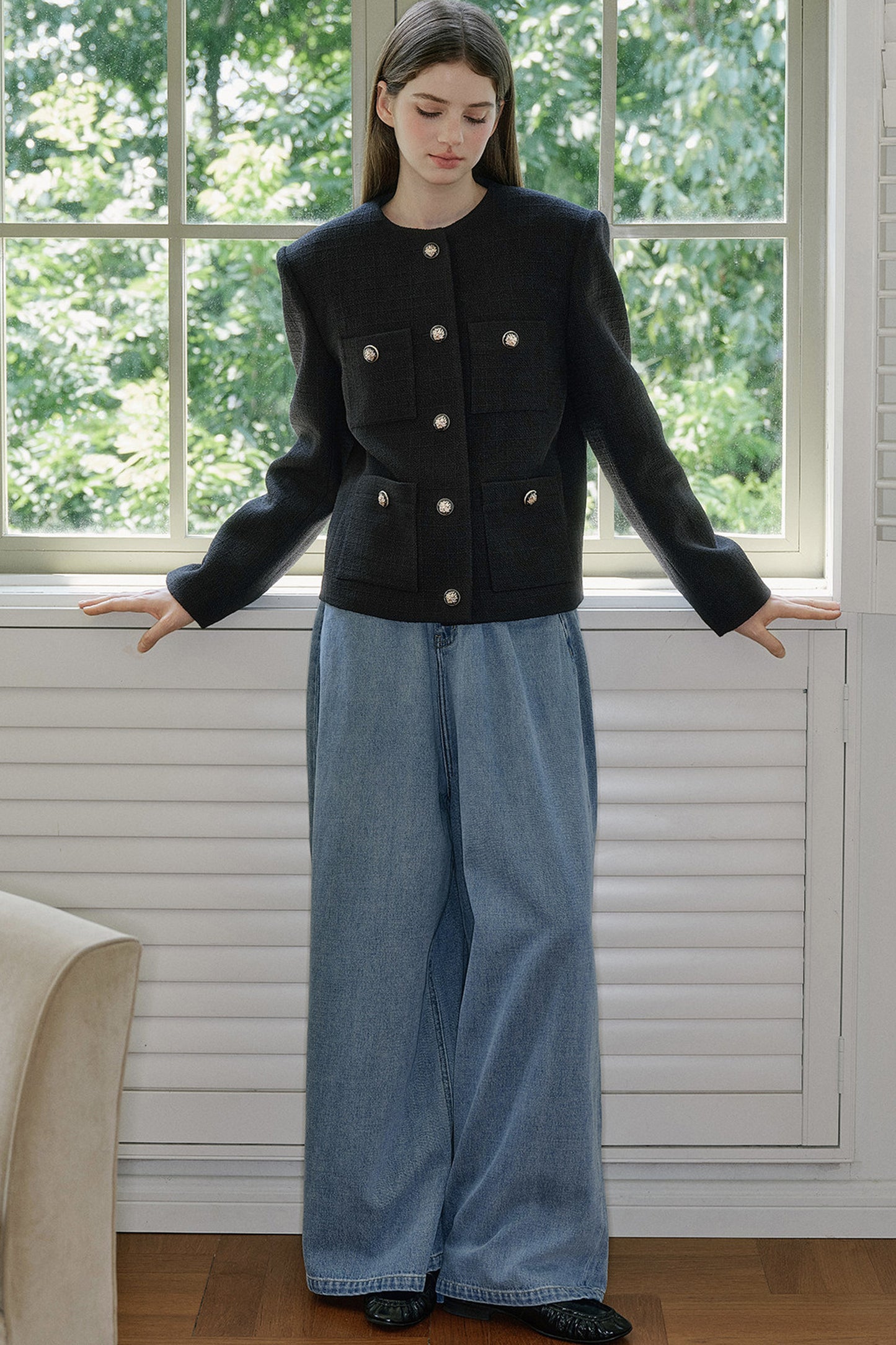 Pantaloni in denim a vita bassa