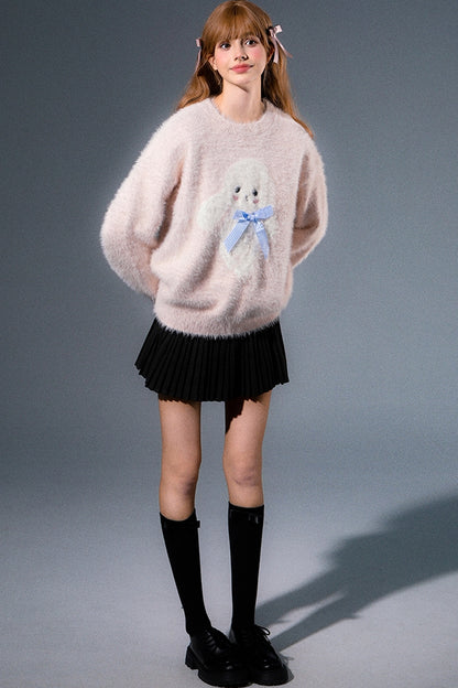 Mink Fur Bear Rabbit Knit Sweater