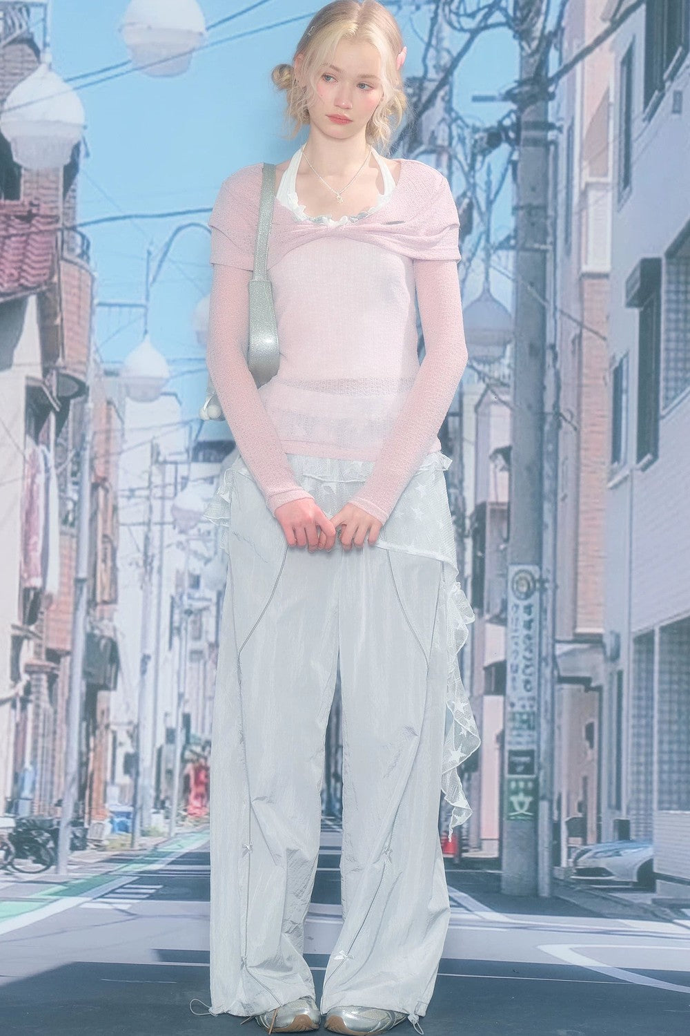 스타 레이스 언밸런스 레이어드 스커트