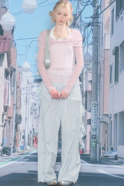 스타 레이스 언밸런스 레이어드 스커트