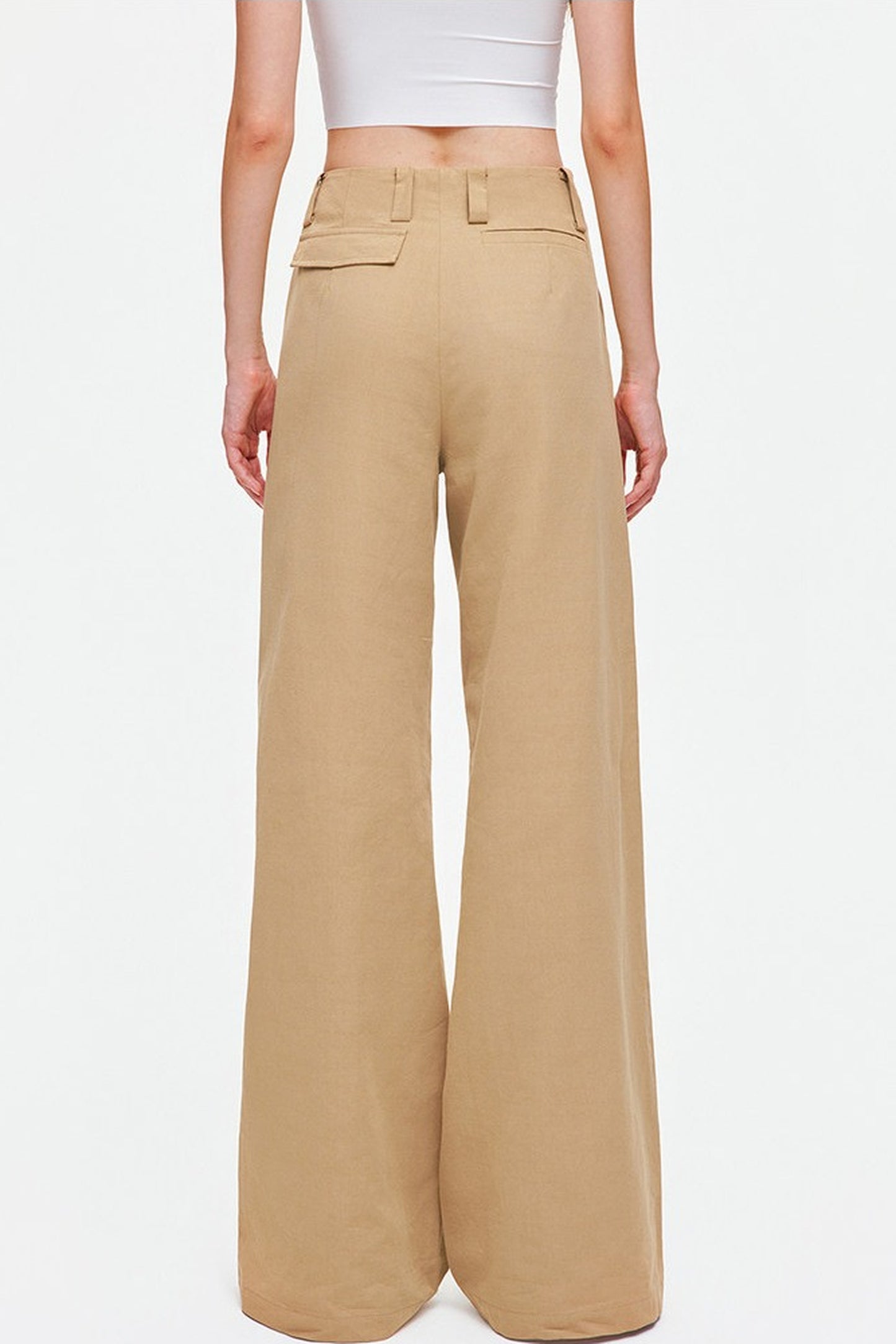 Tencel Linen Cotton Wide-Leg Trousers