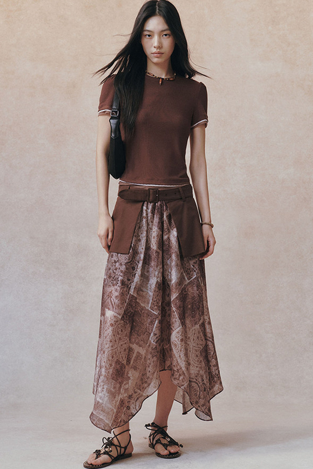 Tencel Detachable Panel A-Line Skirt