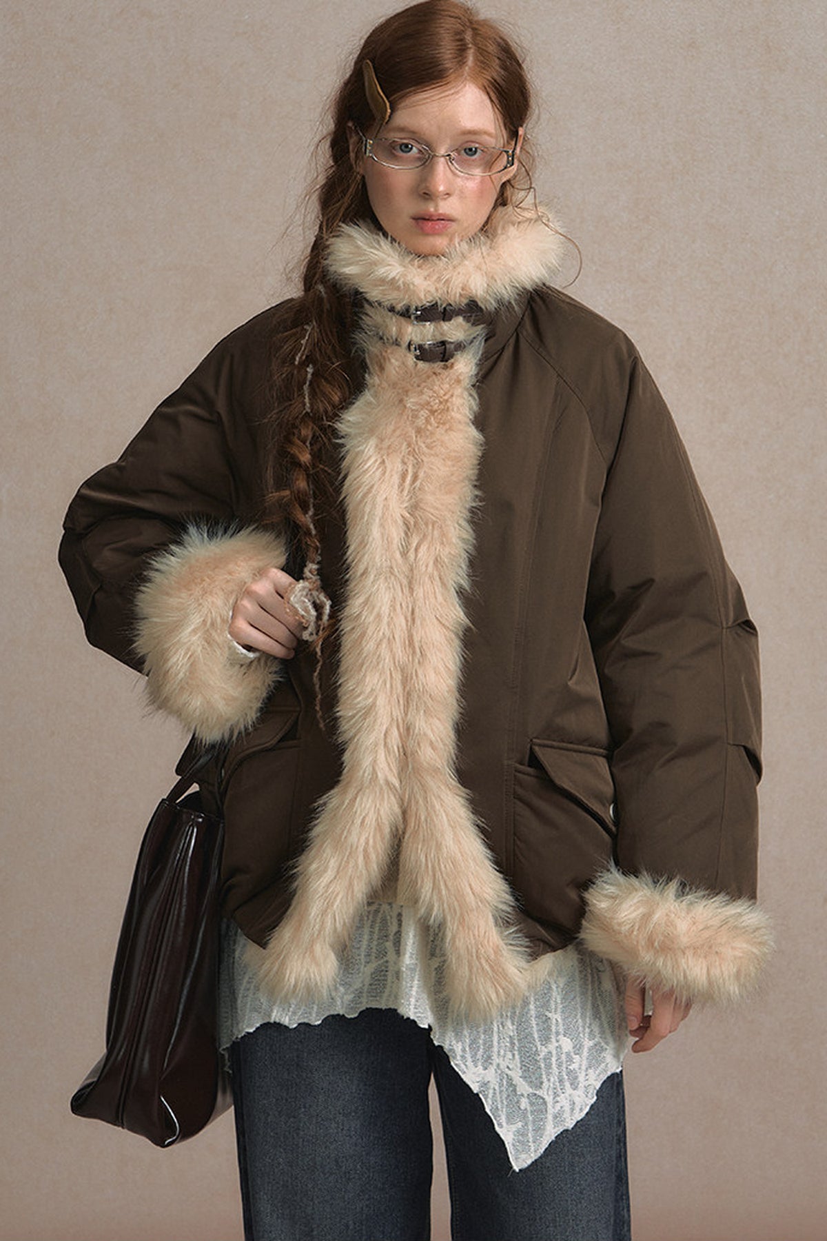Short Fur Collar Down Jacket
