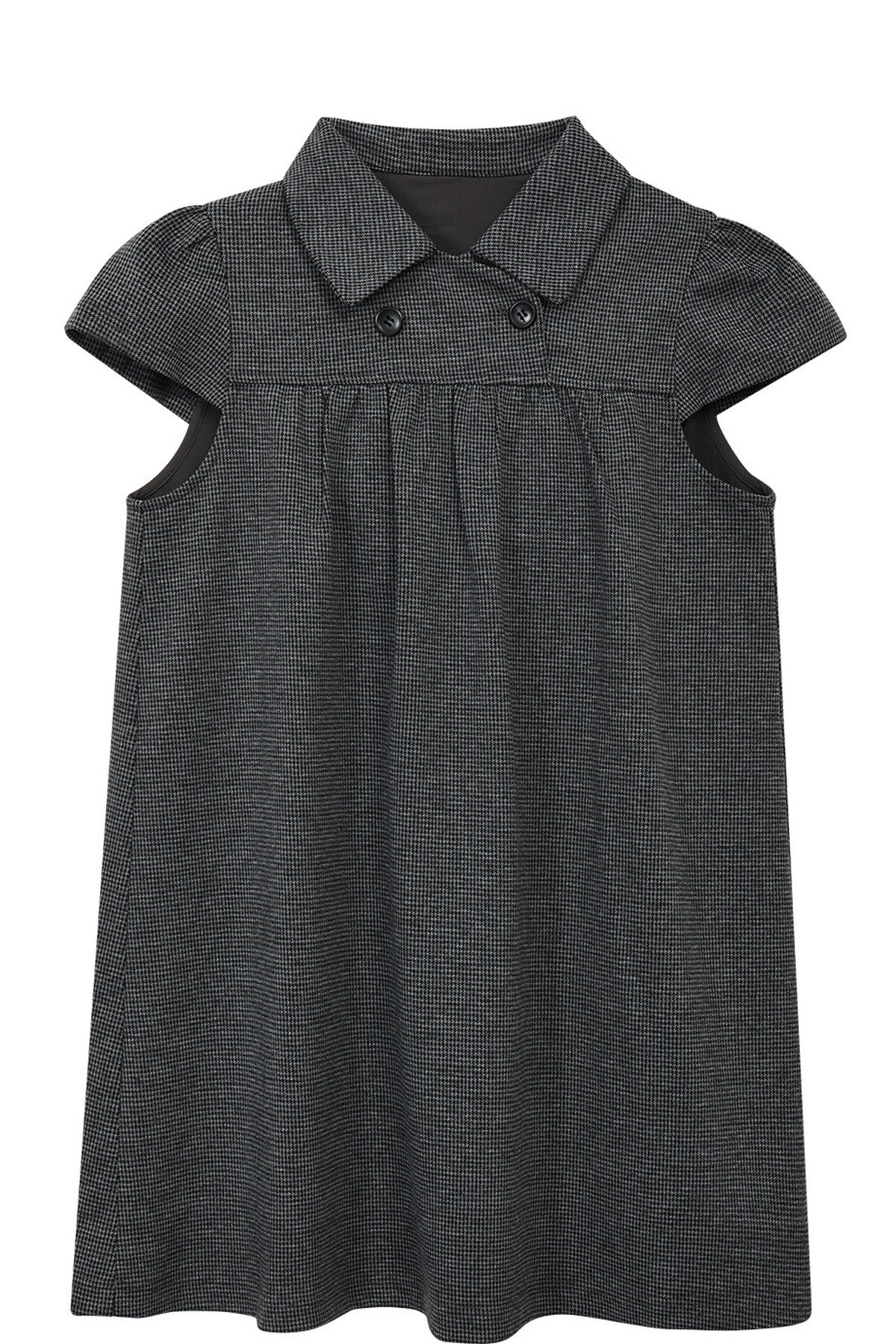 Houndstooth Doll Collar Woolen Dress