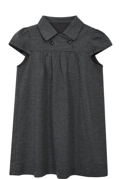 Houndstooth Doll Collar Woolen Dress