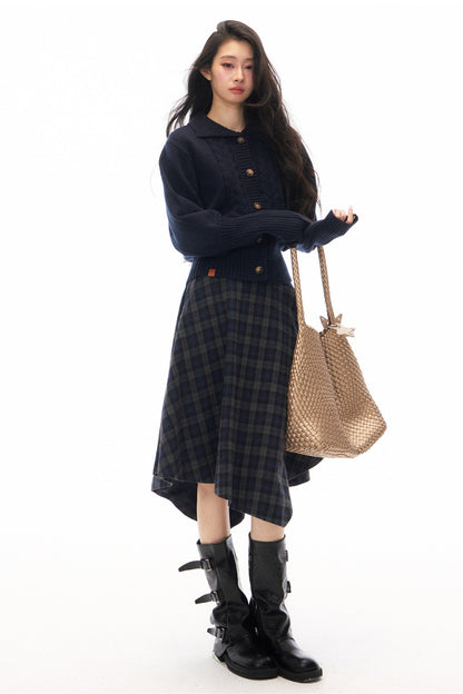 Short Knit Cardigan and Long Skirt Set-Up