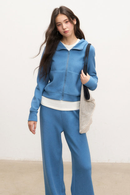 Zip Sweatshirt Jacket and Pants Set-Up