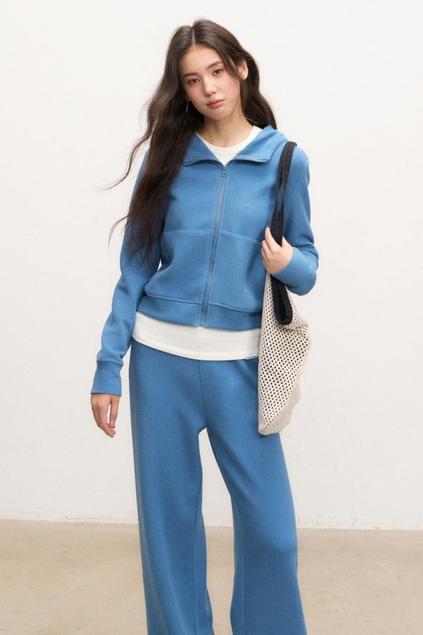 Zip Sweatshirt Jacket and Pants Set-Up