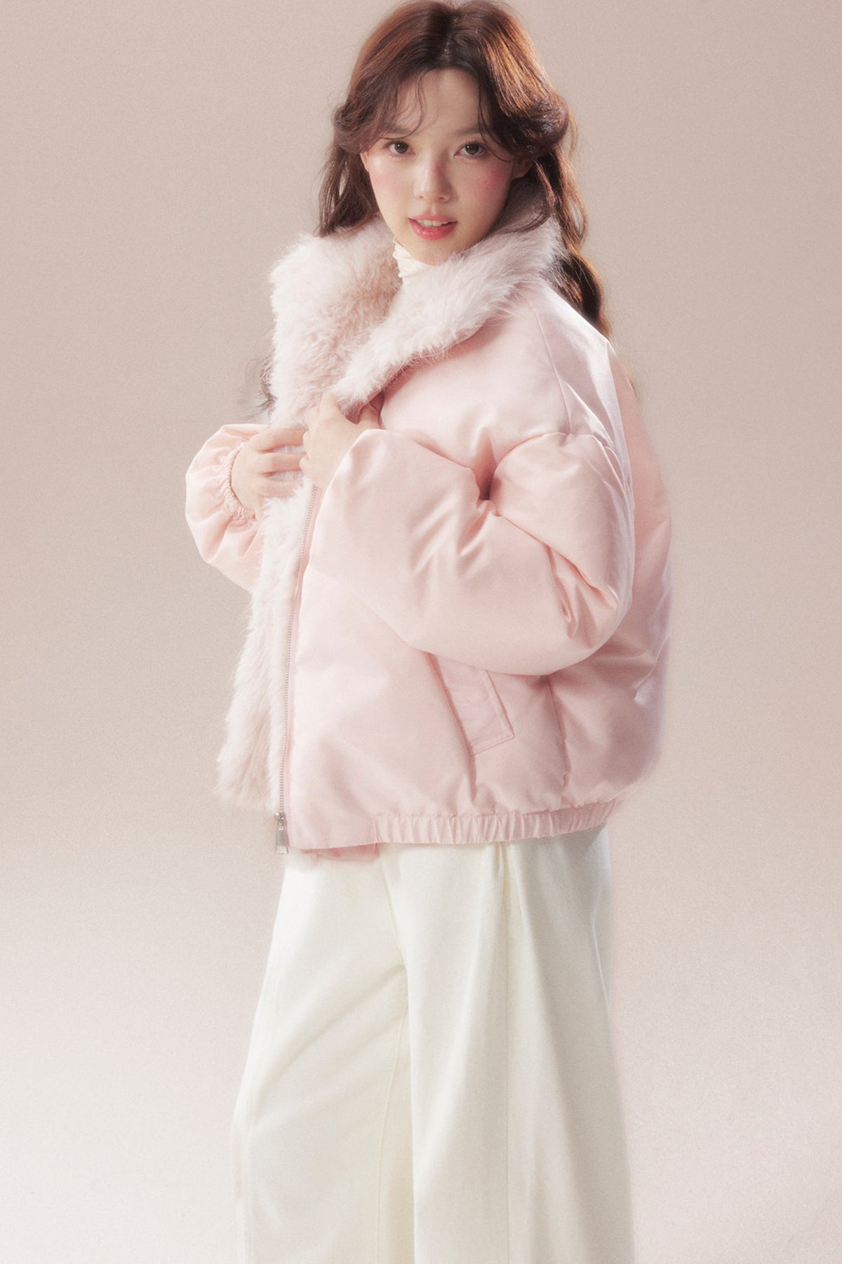 Patchwork Plush Down Jacket
