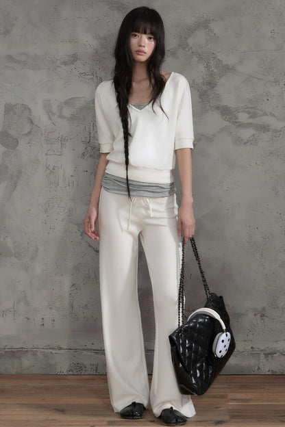Striped Halterneck Camisole and Pants Set-Up