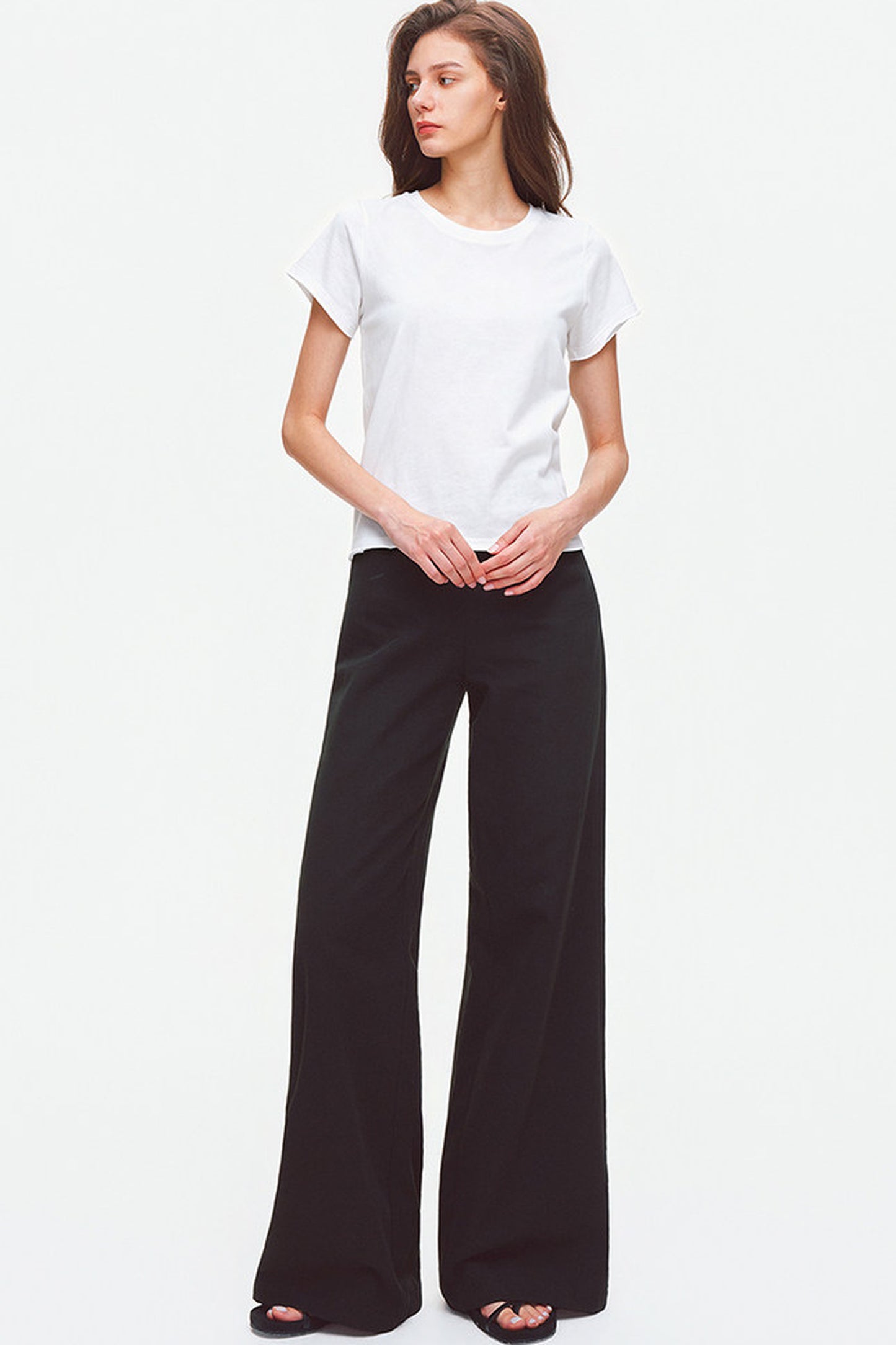 Rolled Hem Cotton T-Shirt