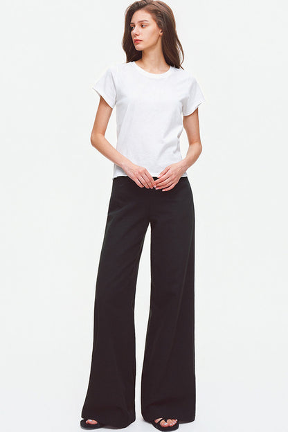 Rolled Hem Cotton T-Shirt
