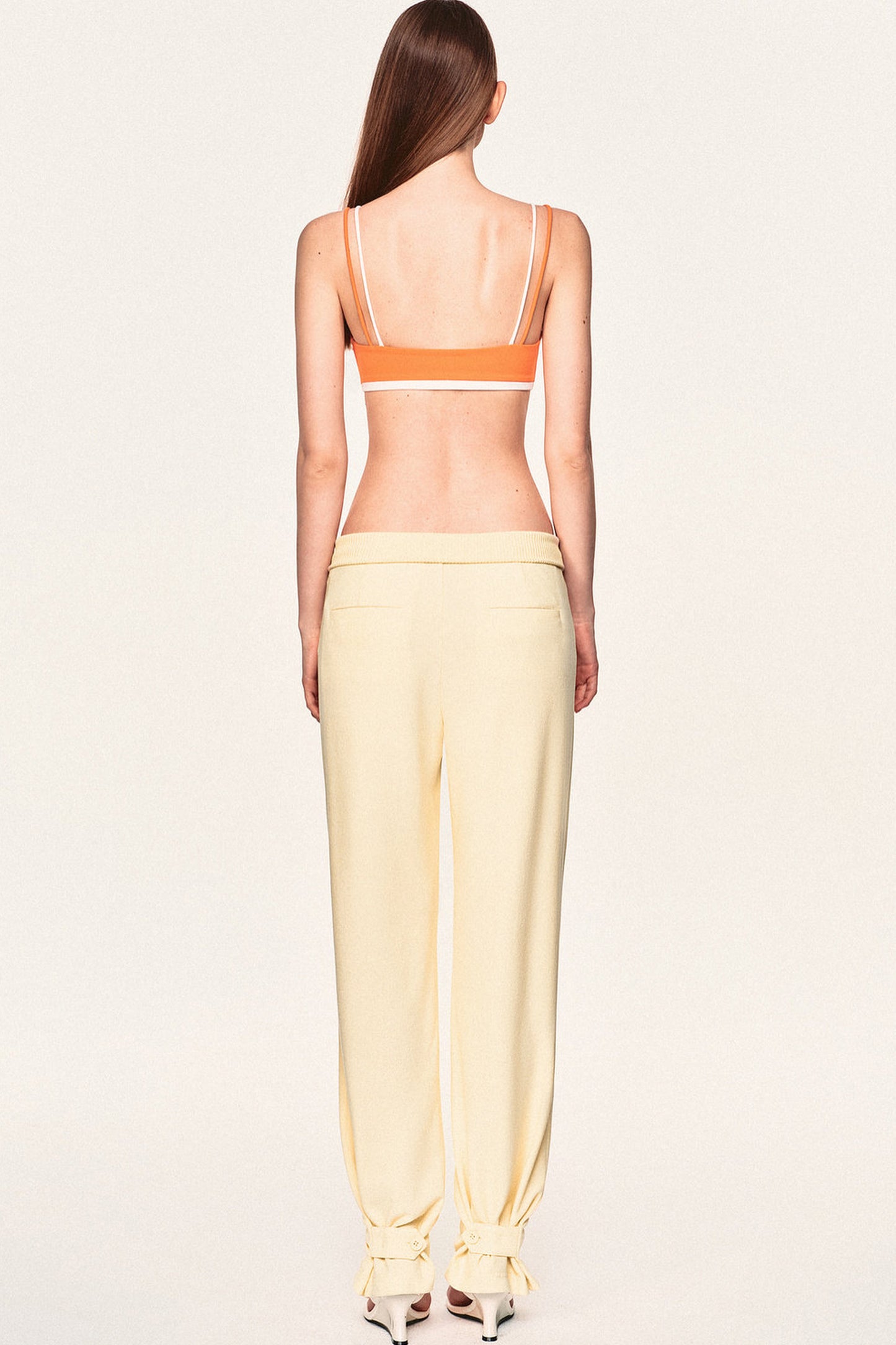 High-Waisted Fold-Over Waist Knit Pants