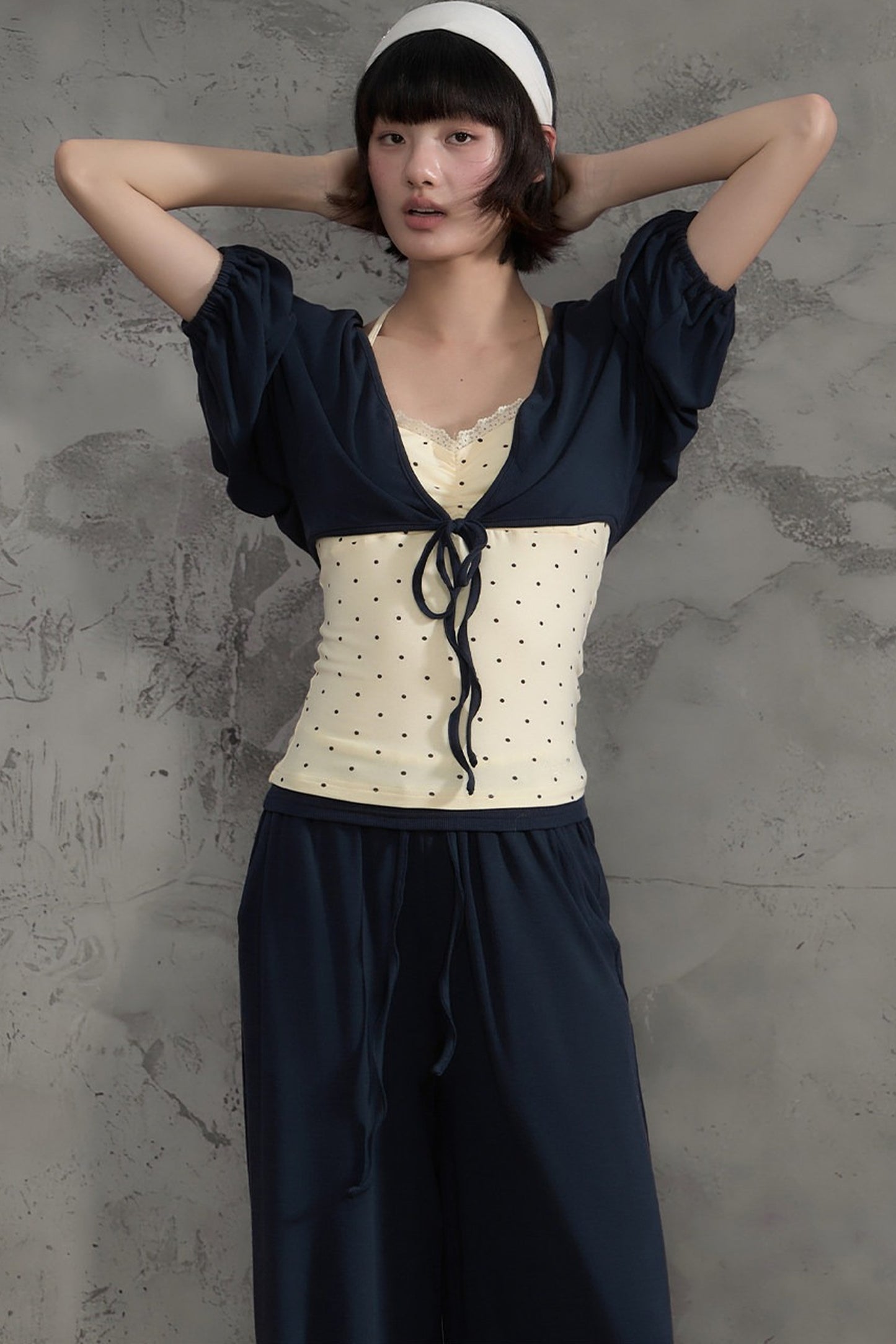 Polka Dot Camisole and Short Cardigan Set-Up