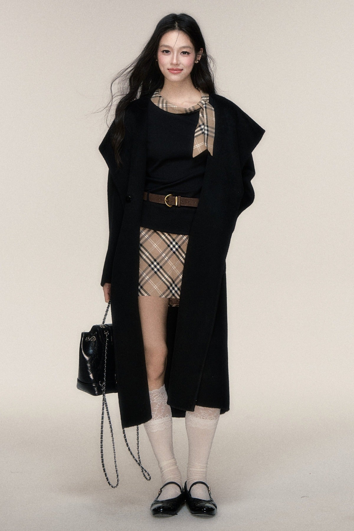 Single Button Double-Sided Wool Coat
