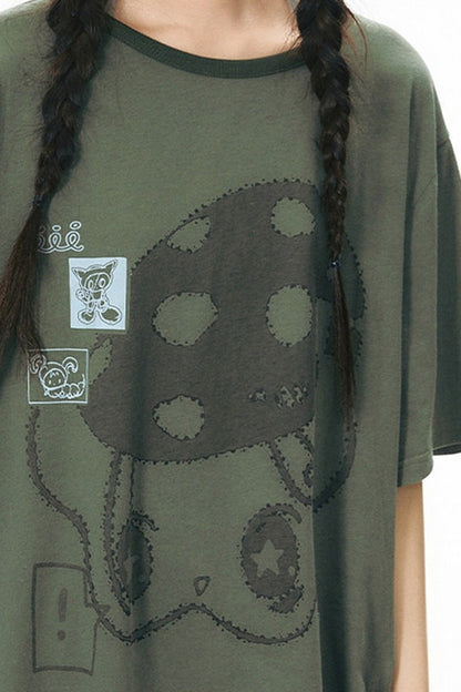 Starwii blusa oversize stampata