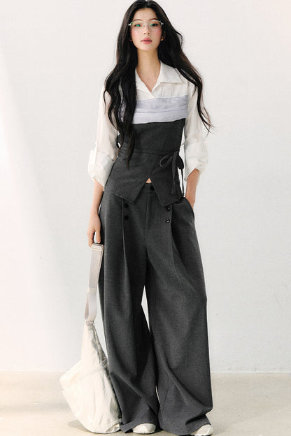 Stilvolle drapierte Hose mit weitem Bein