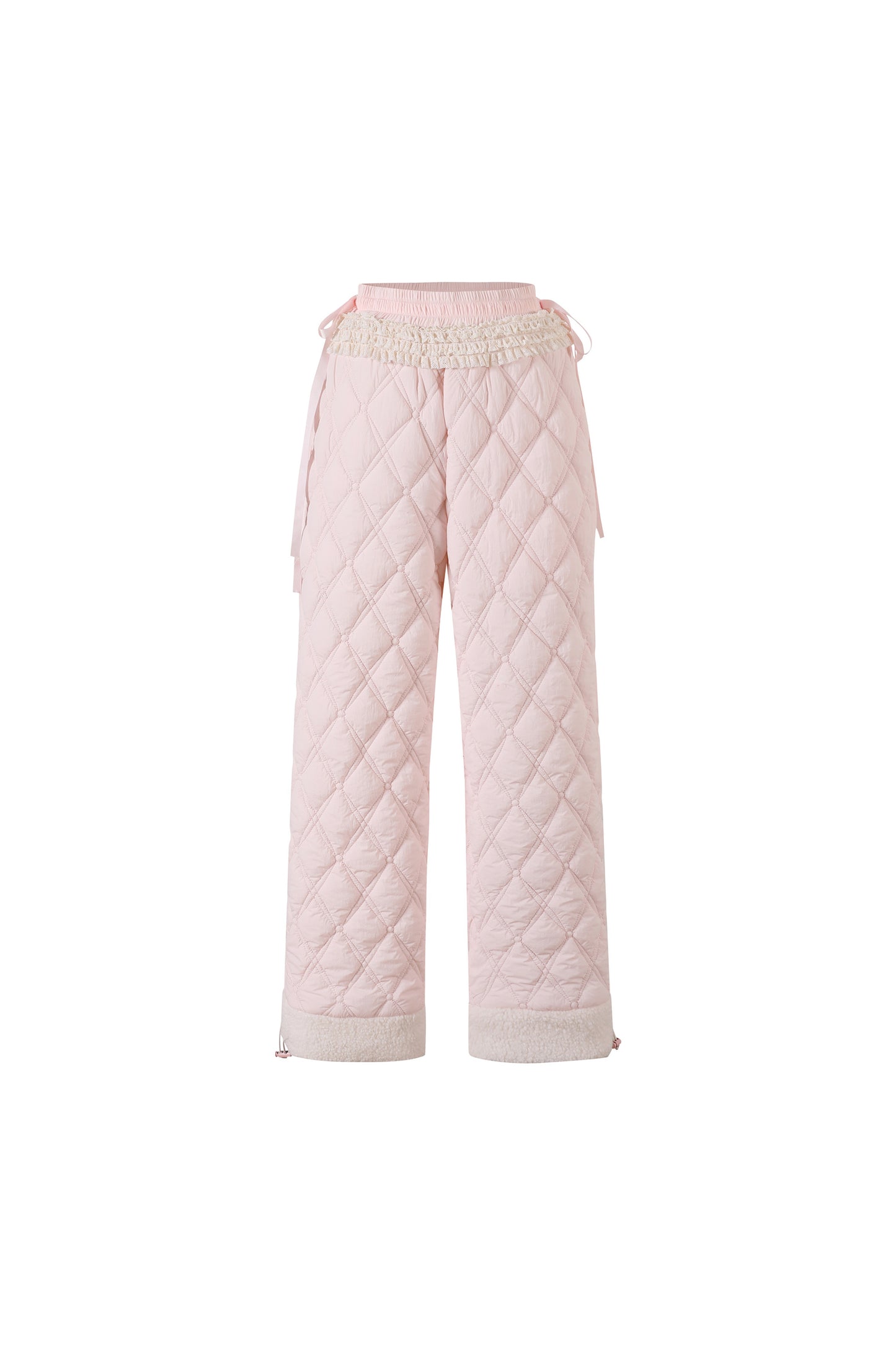 Pink Diamond Quilted Fleece Pants