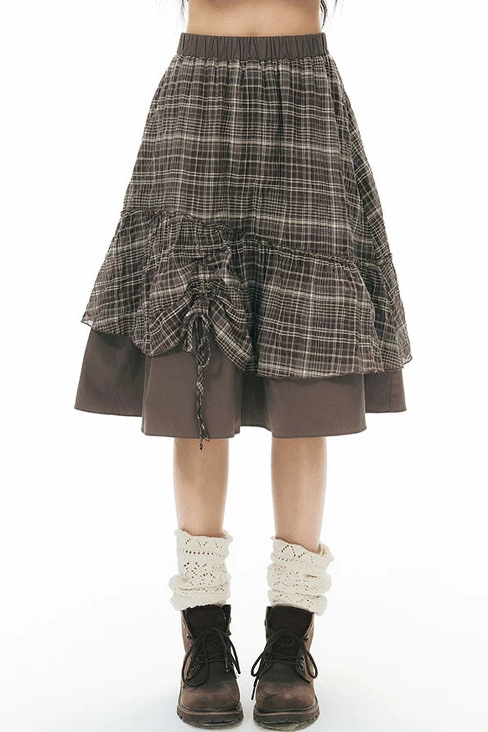 Plaid Multi-Layer Cake Skirt