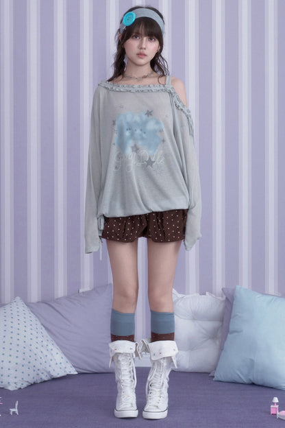3D Paw Print Corduroy Shorts