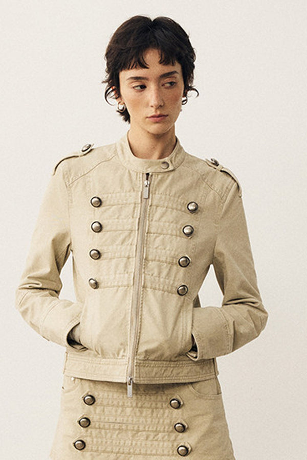 Retro Washed Double-Breasted Jacket