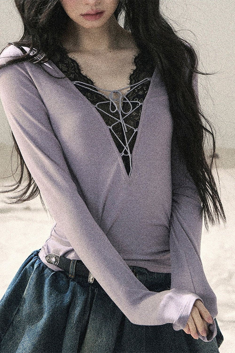 Iris Lace V-Neck Top