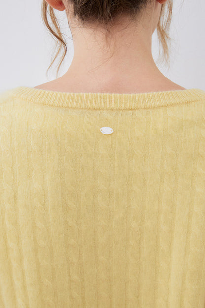 Cashmere Wool Cable Knit Cardigan