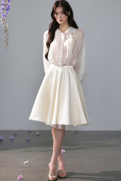 Schwingrock aus Satin mit Polka-Dots