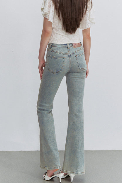 Retro Denim Flared Jeans
