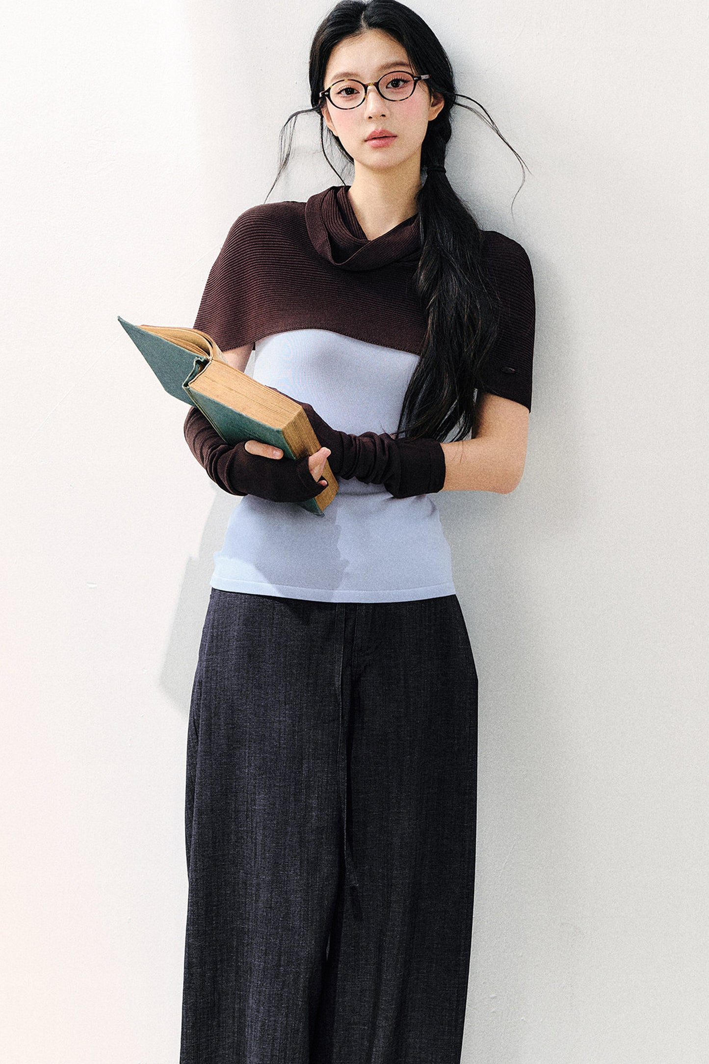 Detachable Shawl Knit Top Set-Up