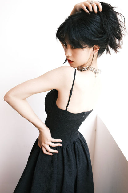 Elegant Jacquard Strap Dress