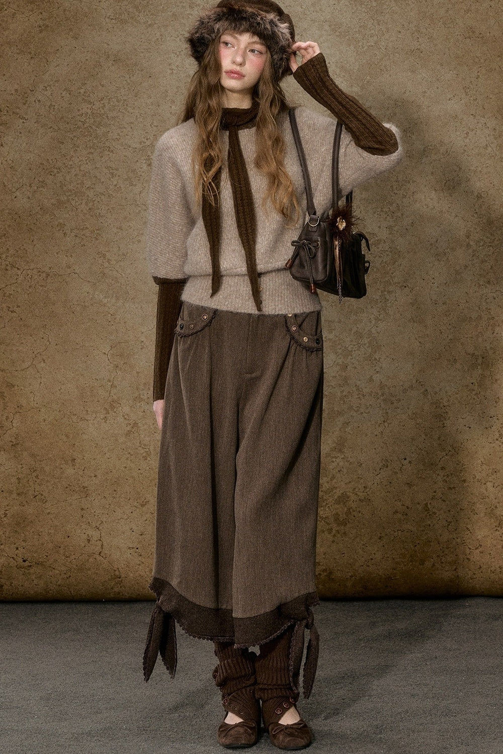 Retro Wide-Leg Cropped Pants