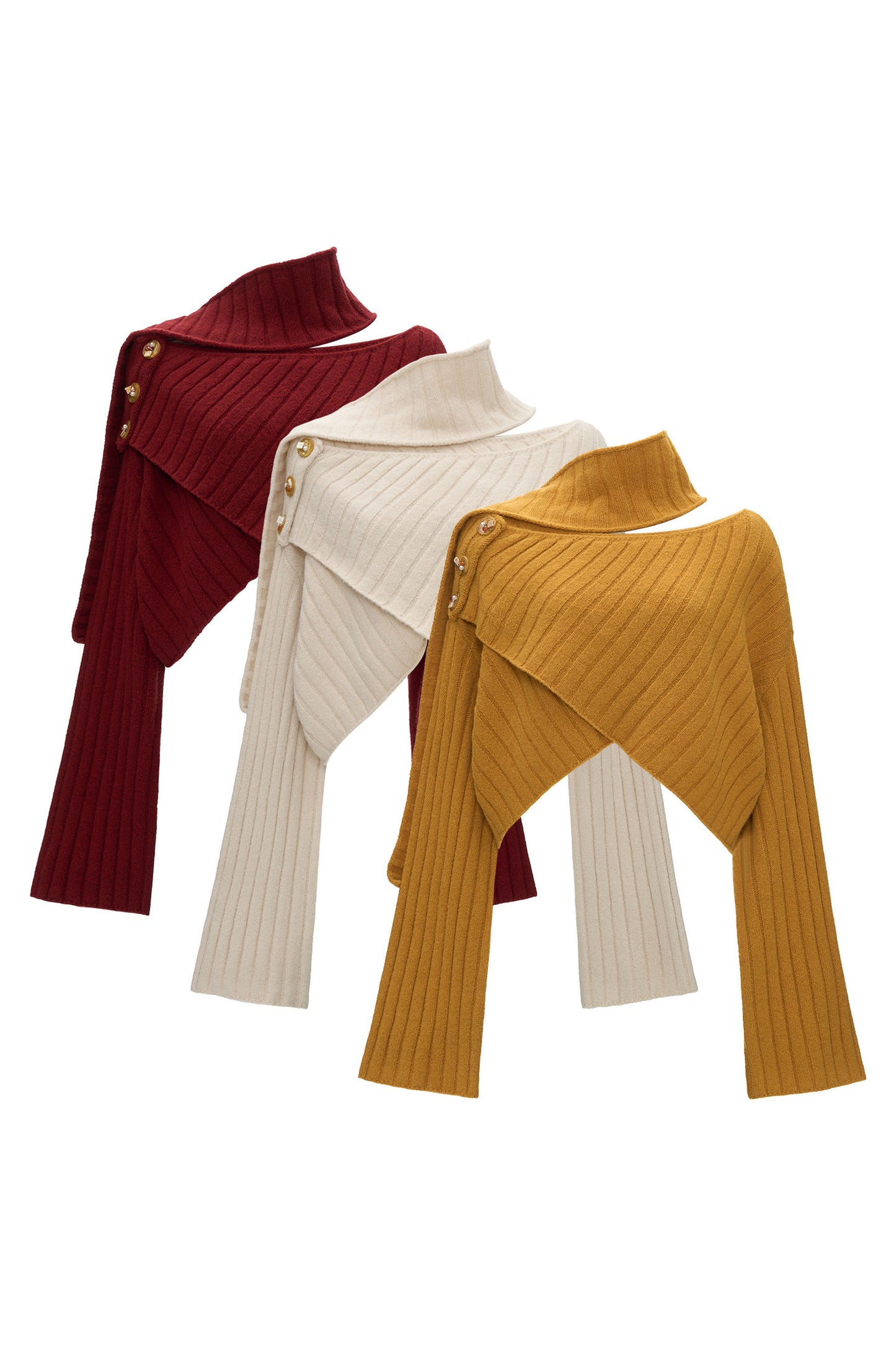 Cross Wide-Neck Knit Sweater