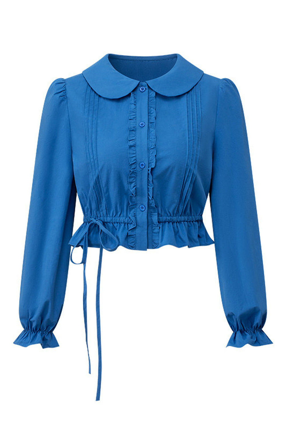 Waist-Cinching Doll Collar Blouse