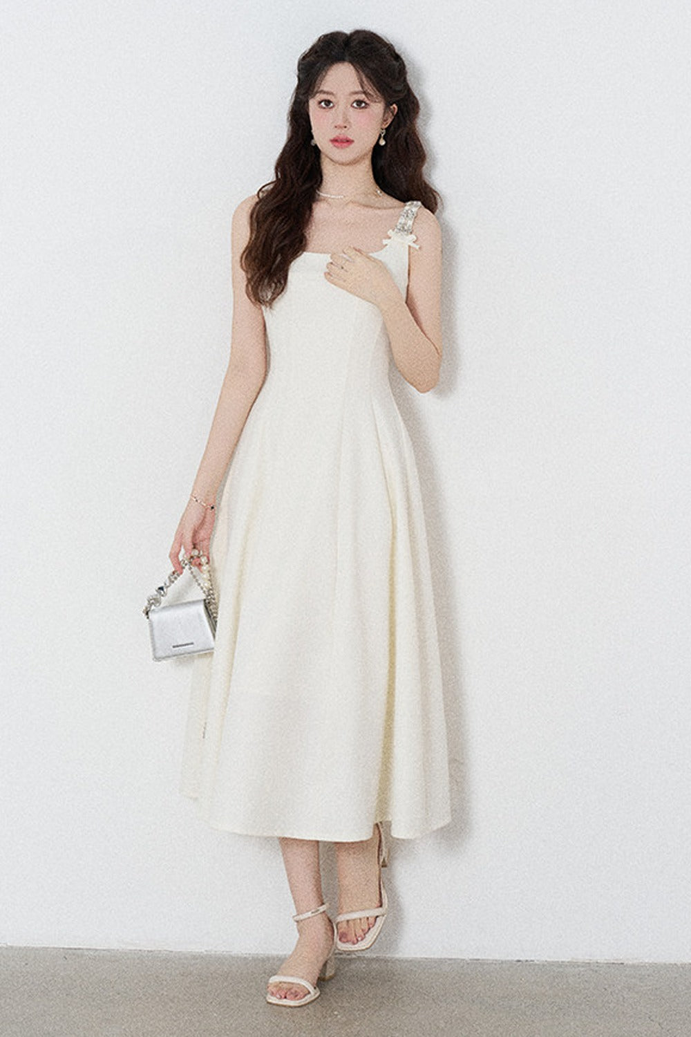 Elegant White Drapey Dress