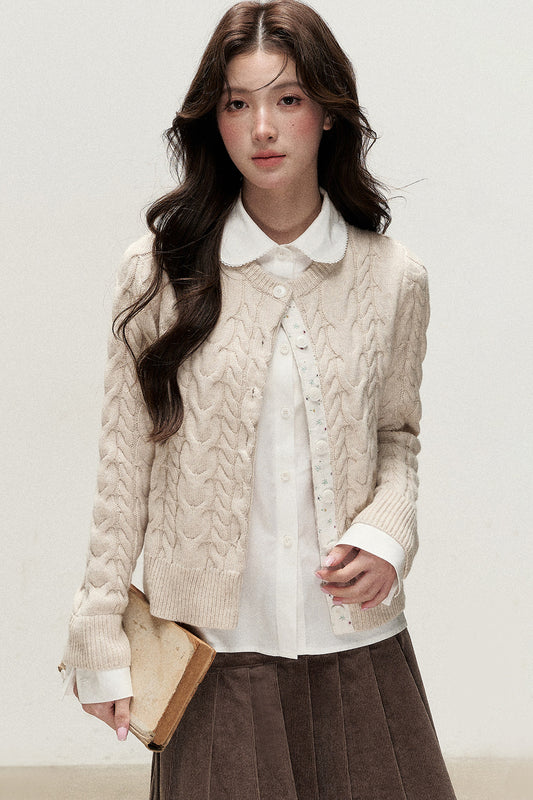 Plaid Layered-Look Knit Top