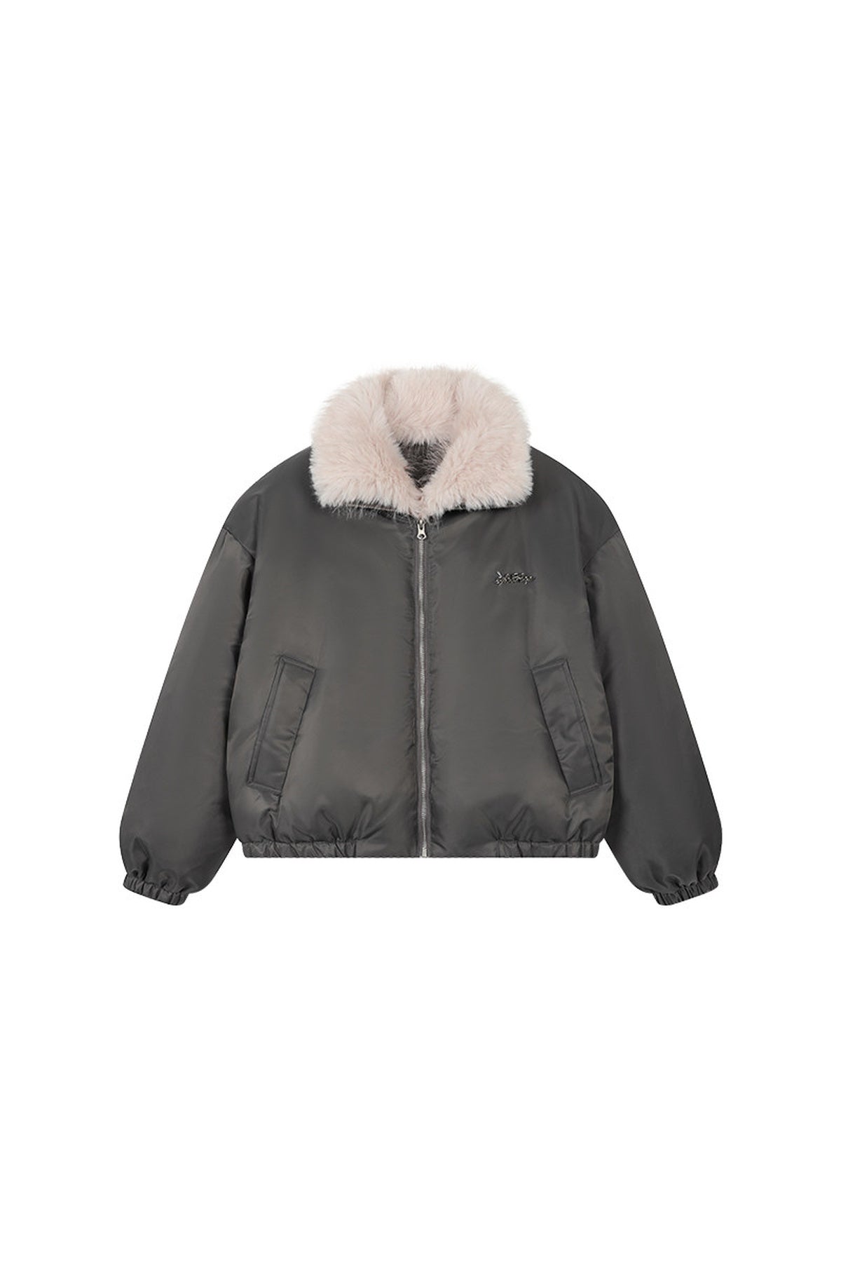 Patchwork Plush Down Jacket