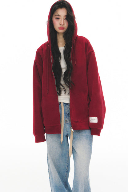 Loose Zip-Up Hoodie