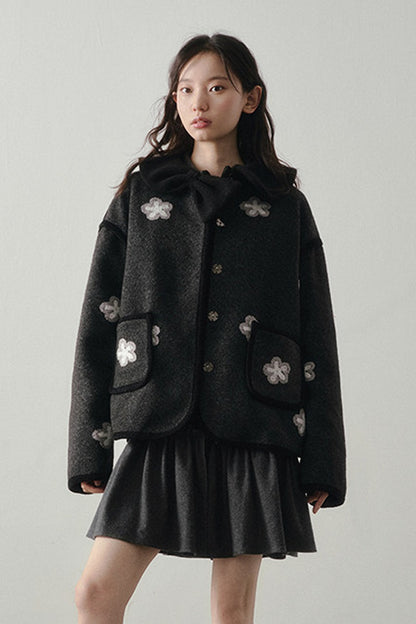 Misty Black Pleated Vest and Shirt Dress Set