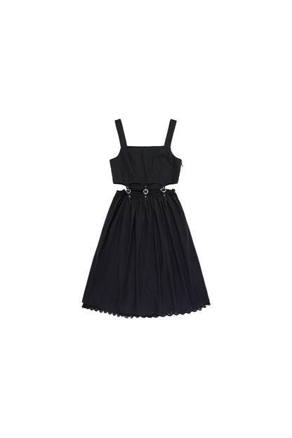 Black Mid-Length Camisole Dress