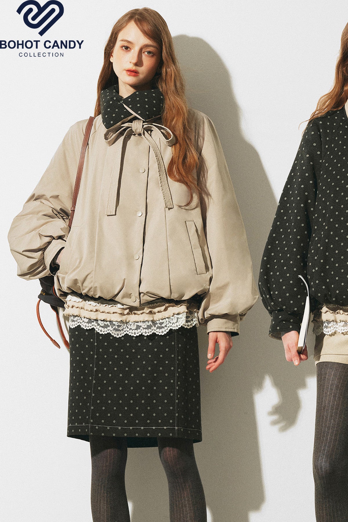 Reversible Polka Dot Bow Down Jacket