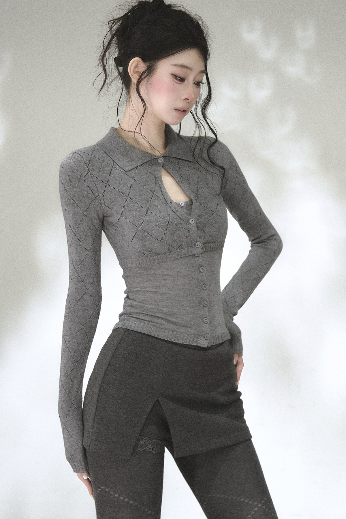 Retro Waist-Slimming Knit Cardigan