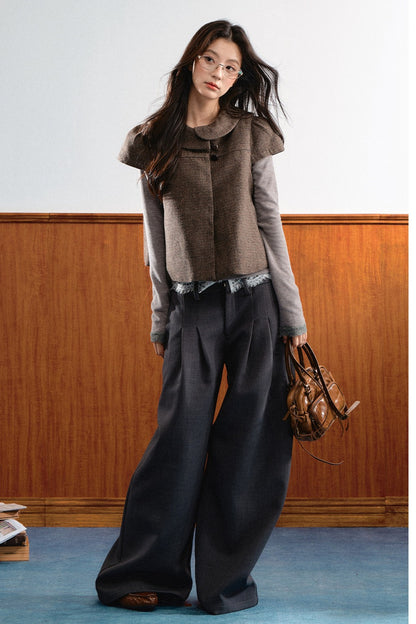Natural Waist Lace Wide-Leg Pants