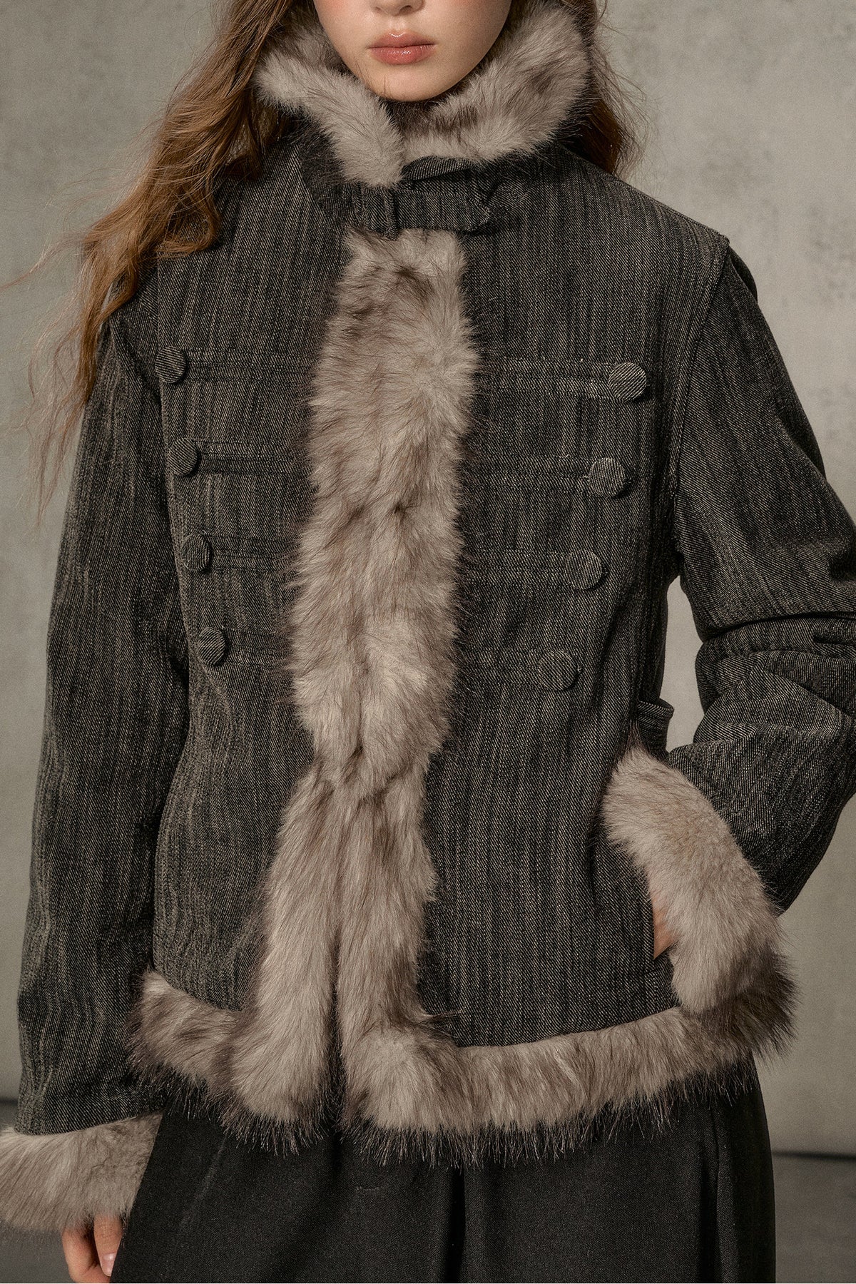 Napoleon Collar Down Jacket