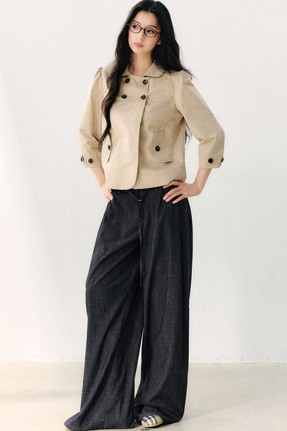 Veste croisée à col Claudine