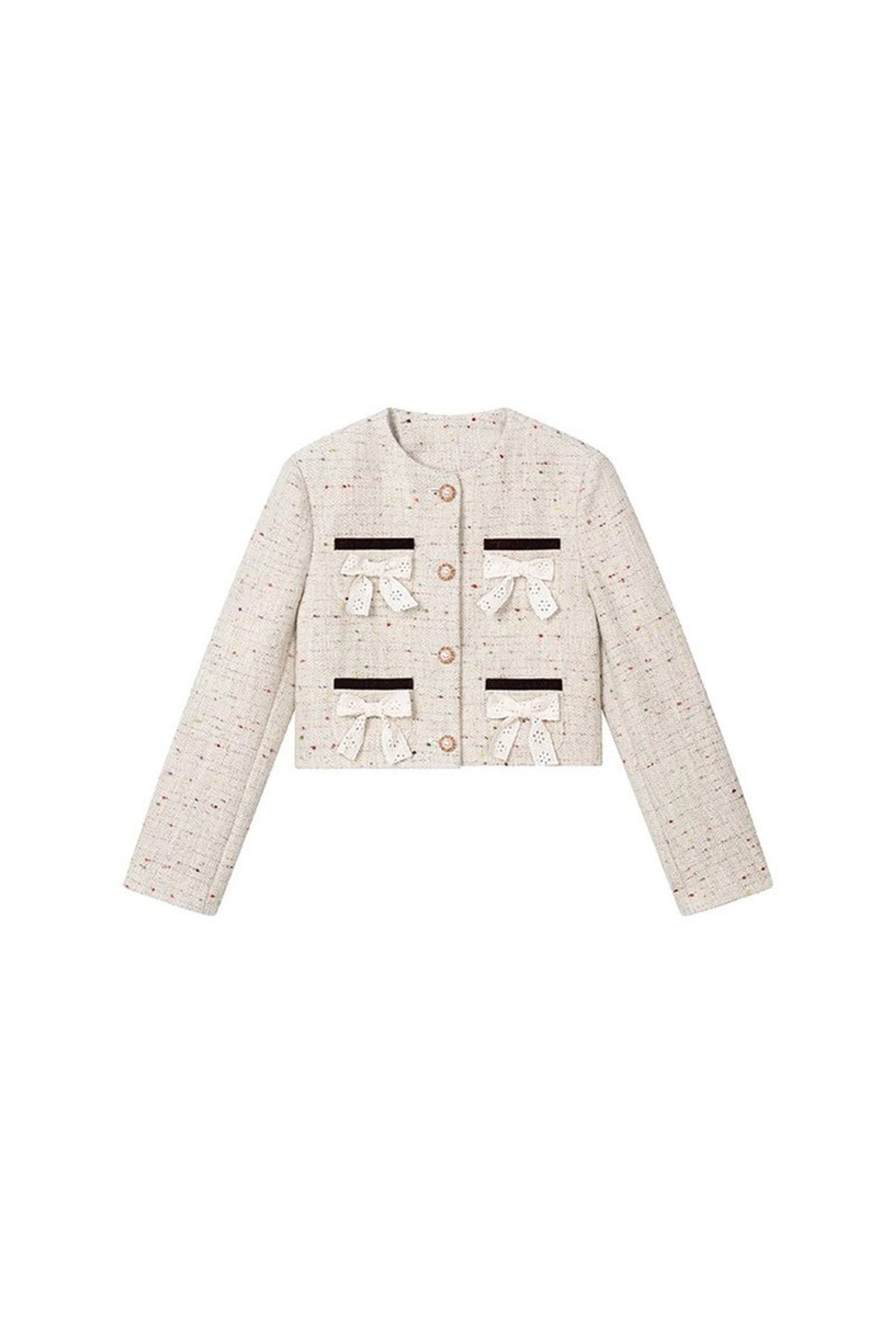 Completo con giacca in tweed di lana e gonna plissettata